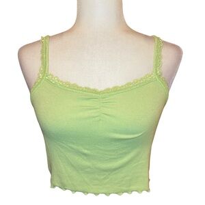 Green cropped tank
